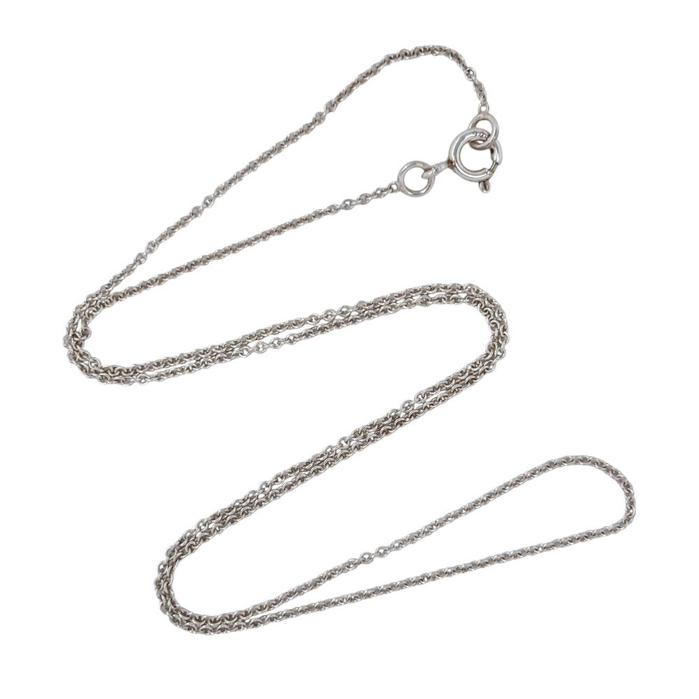 Estate Sterling Silver 925 1.0mm Cable Link Chain Necklace 16"
